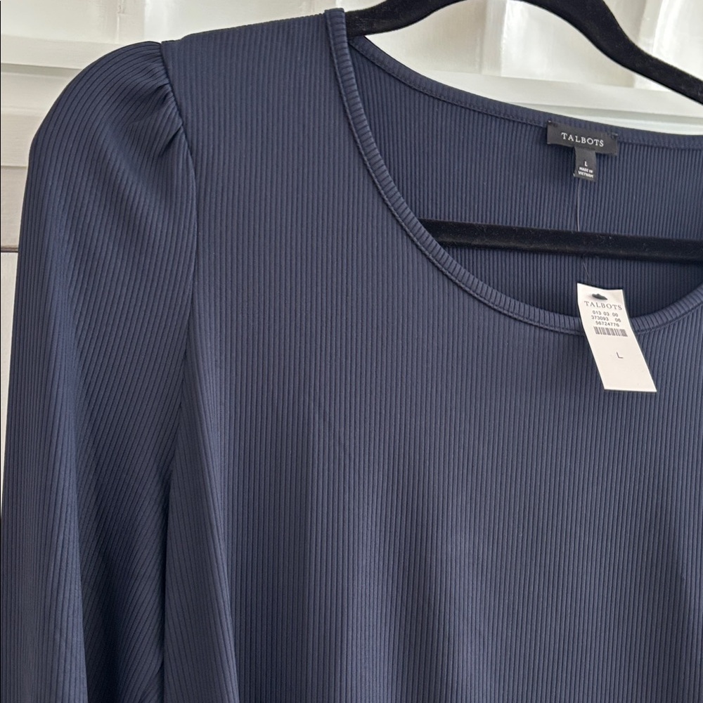 Talbots Navy Long Sleeve Top - Picture 4 of 5